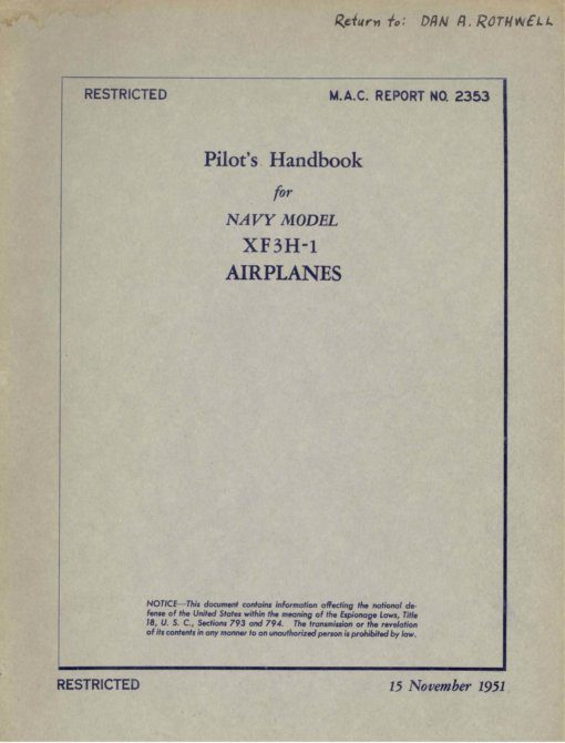 Flight Manual for the McDonnell F3H Demon