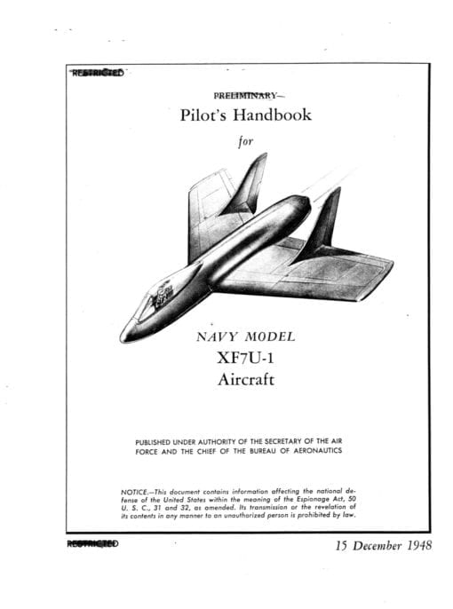 Flight Manual for the Chance Vought F7U Cutlass