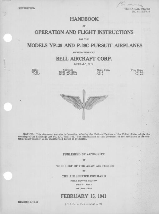 Flight Manual for the Bell P-39 Airacobra