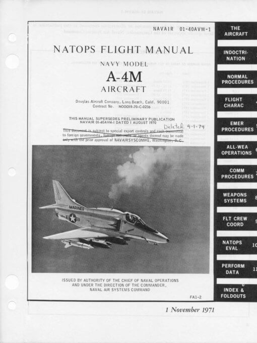Flight Manual for the Douglas A-4 Skyhawk
