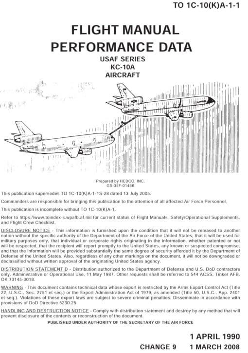 Flight Manual for the McDonnell-Douglas KC-10