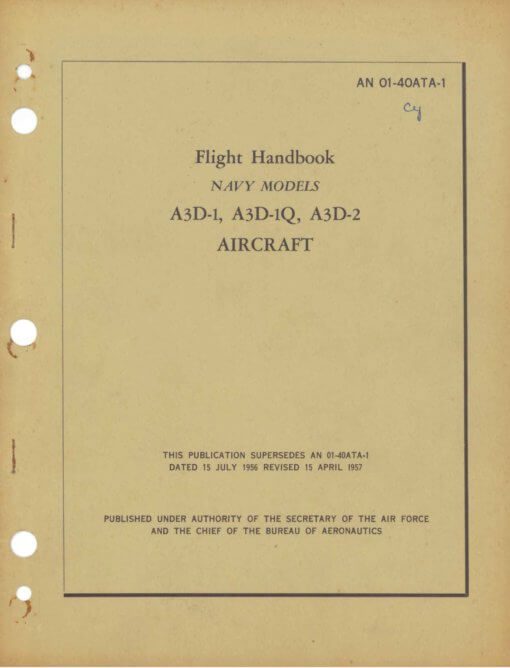 Flight manual for the Douglas A-3 Skywarrior