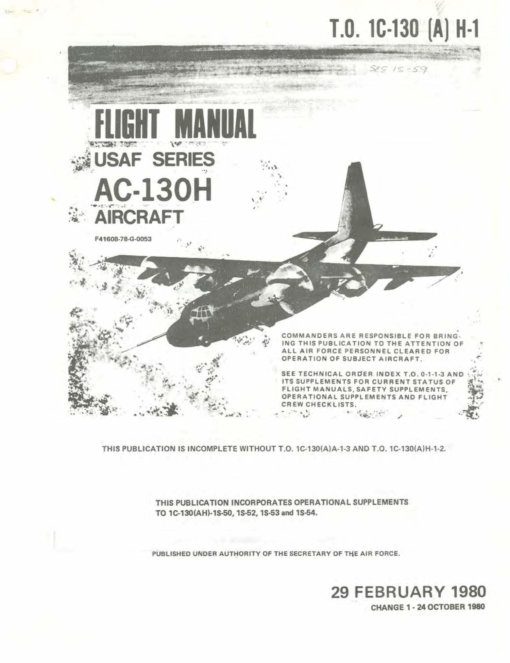 Flight Manual for the Lockheed C-130 Hercules