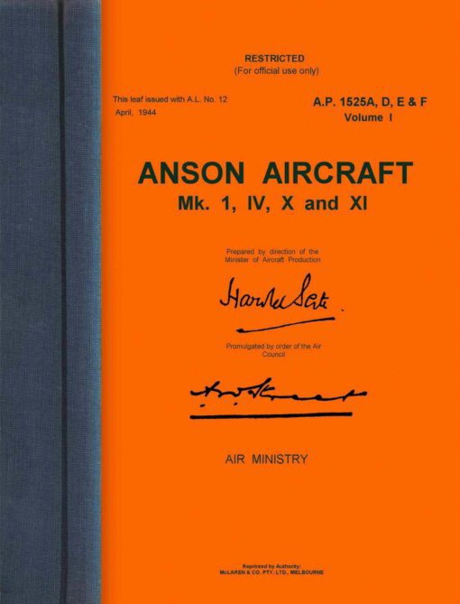 Flight Manual for the Avro Anson