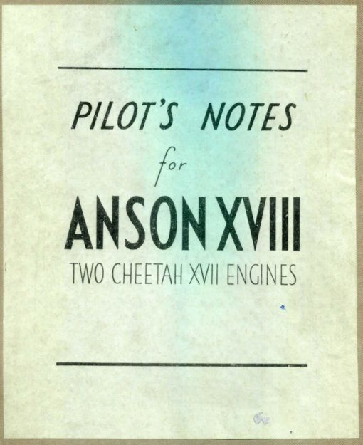 Flight Manual for the Avro Anson