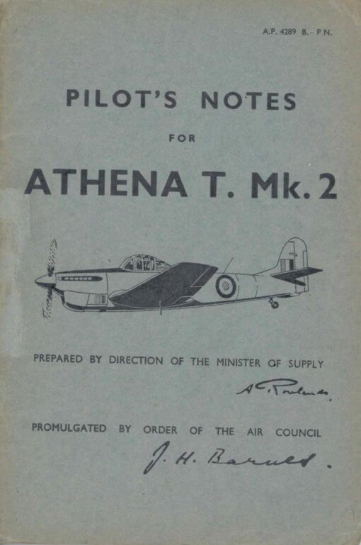 Flight Manual for the Avro 701 Athena