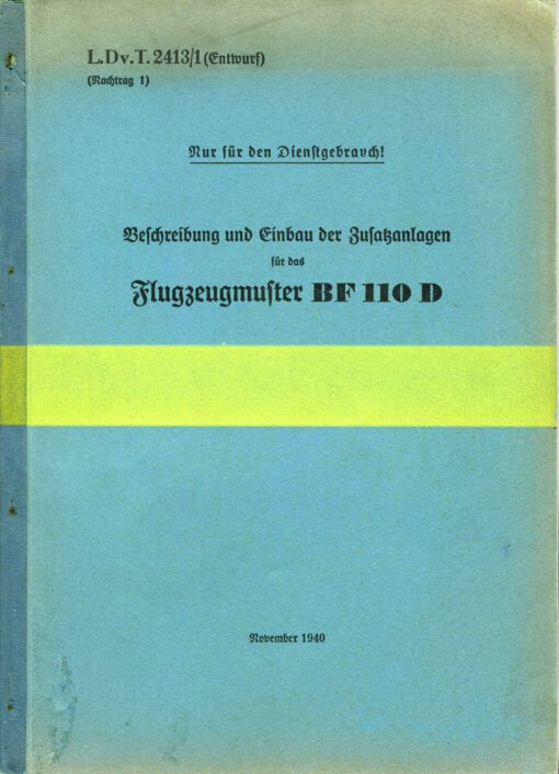 Flight Manual for the Messerschmitt Me110