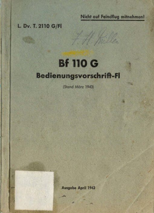 Flight Manual for the Messerschmitt Me110