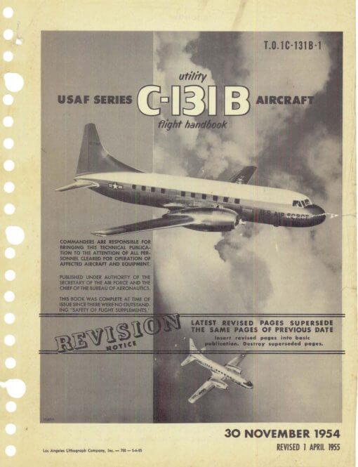 Flight Manual for the Convair T-29 C-131 240 340 440 540 580 Cosmopolitan