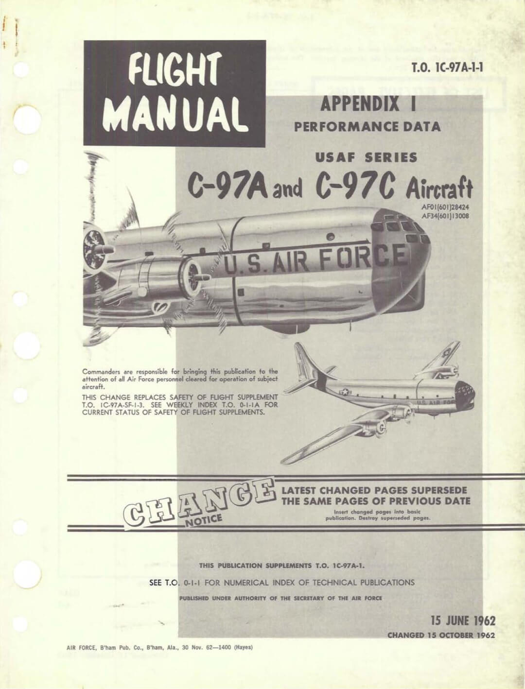 BOEING C97 STRATOFREIGHTER Flight Manuals