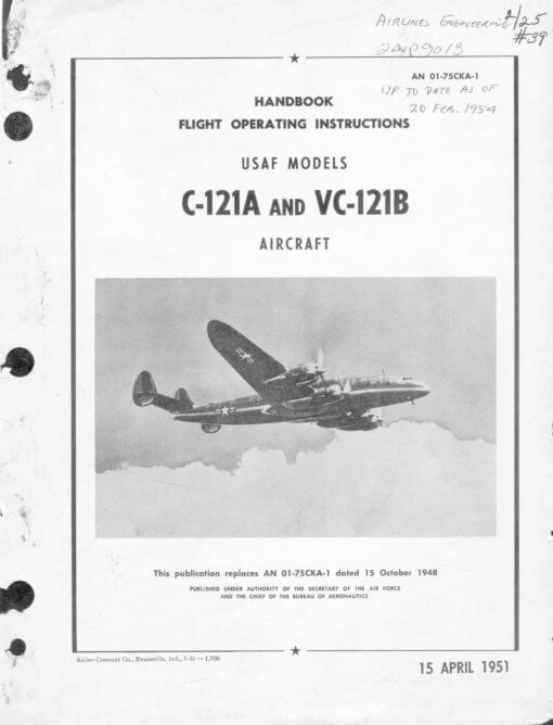 Flight Manual for the Lockheed C-121 Super Constellation