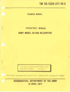 CD CH-54A /"Tarhe/" Operator/'s Manual 1977 Helicopter Flight Manual