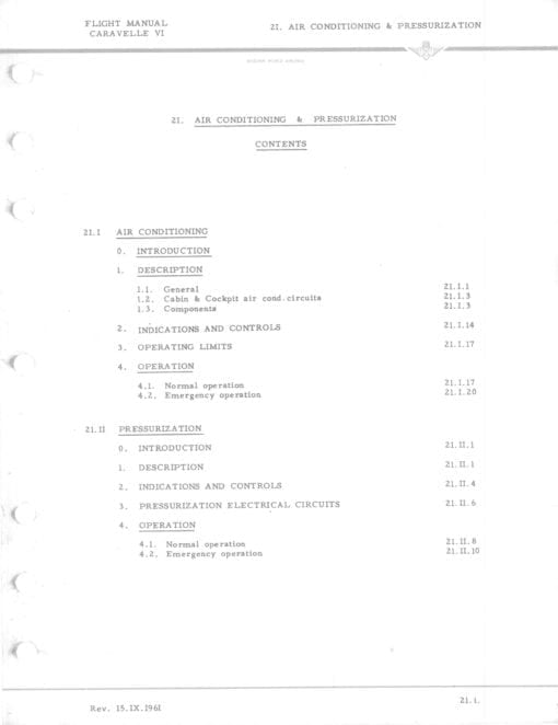Flight Manual for the Sud Aviation Caravelle