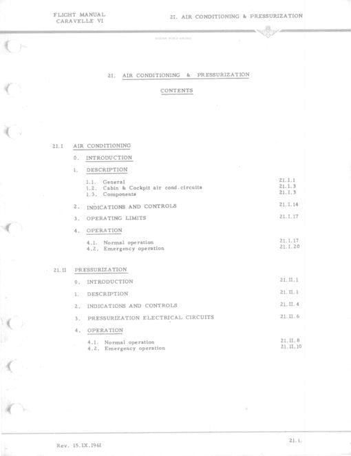 Flight Manual for the Sud Aviation Caravelle