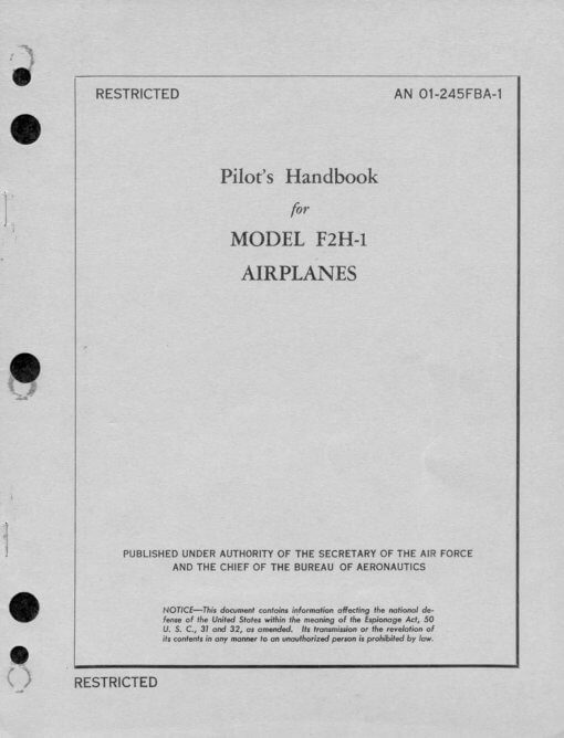 Flight Manual for the McDonnell F2H Banshee