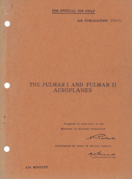 Flight Manual for the Fairey Fulmar