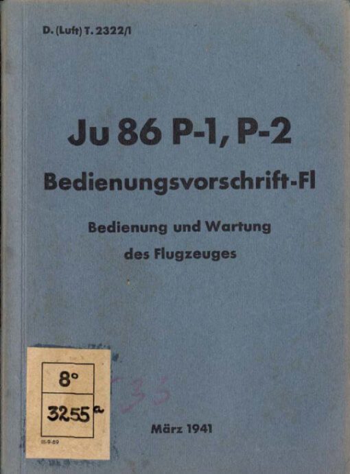 Flight Manual for the Junkers Ju86