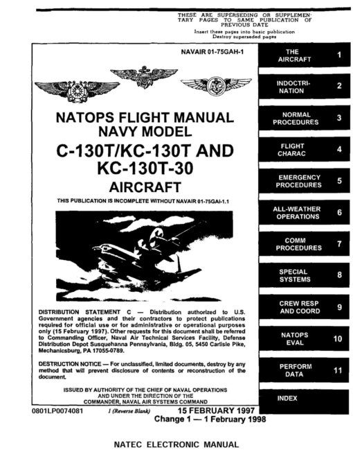 Flight Manual for the Lockheed C-130 Hercules