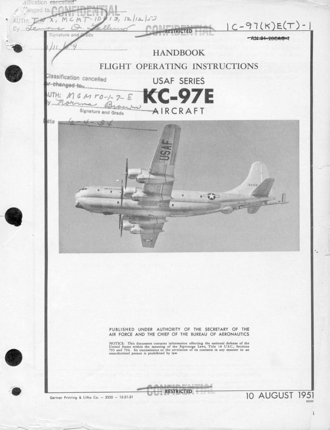 BOEING C97 STRATOFREIGHTER Flight Manuals