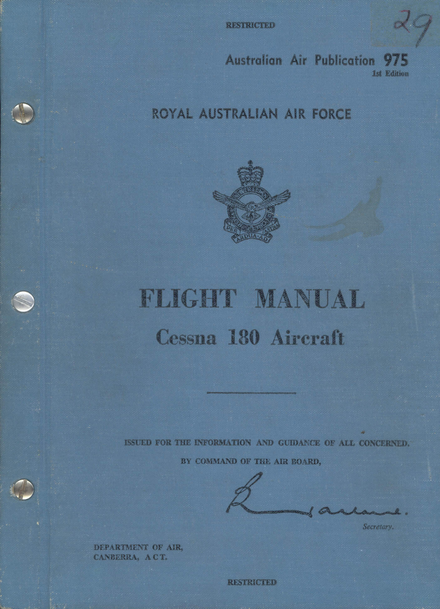 CESSNA 180 & 185 - Flight Manuals