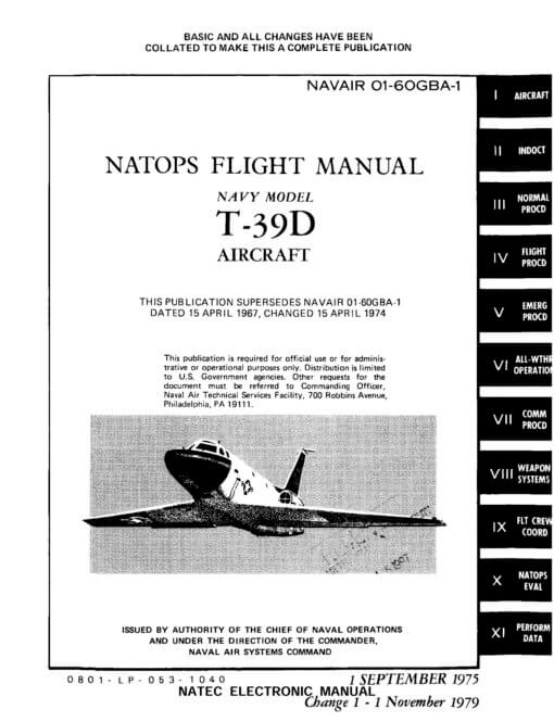 Flight Manual for the North American T-39 Sabreliner