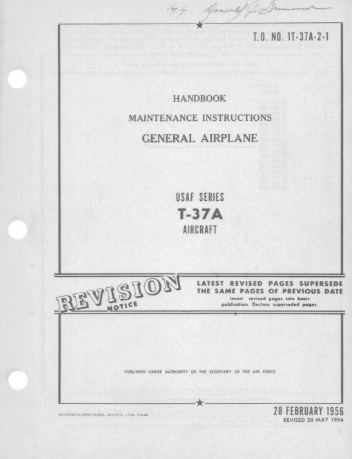 Flight Manual for the Cessna T-37