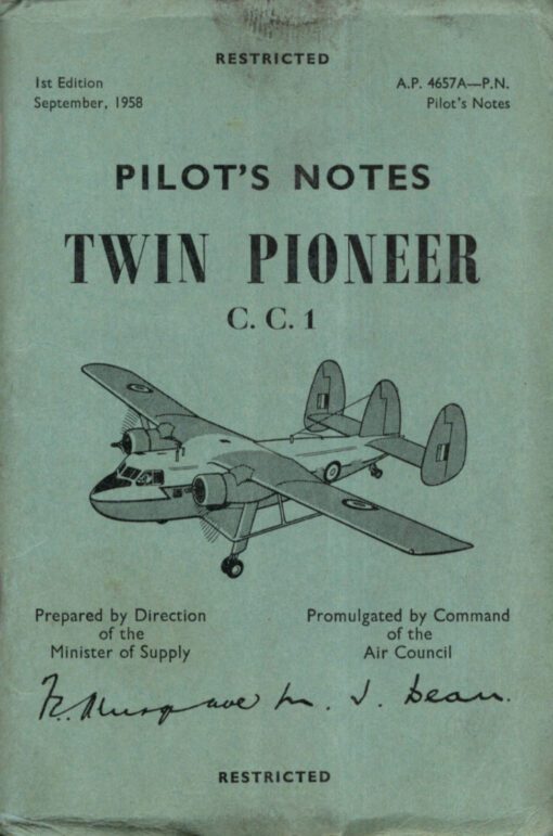 Flight Manual for the Scottish Aviation Twin Pioneer