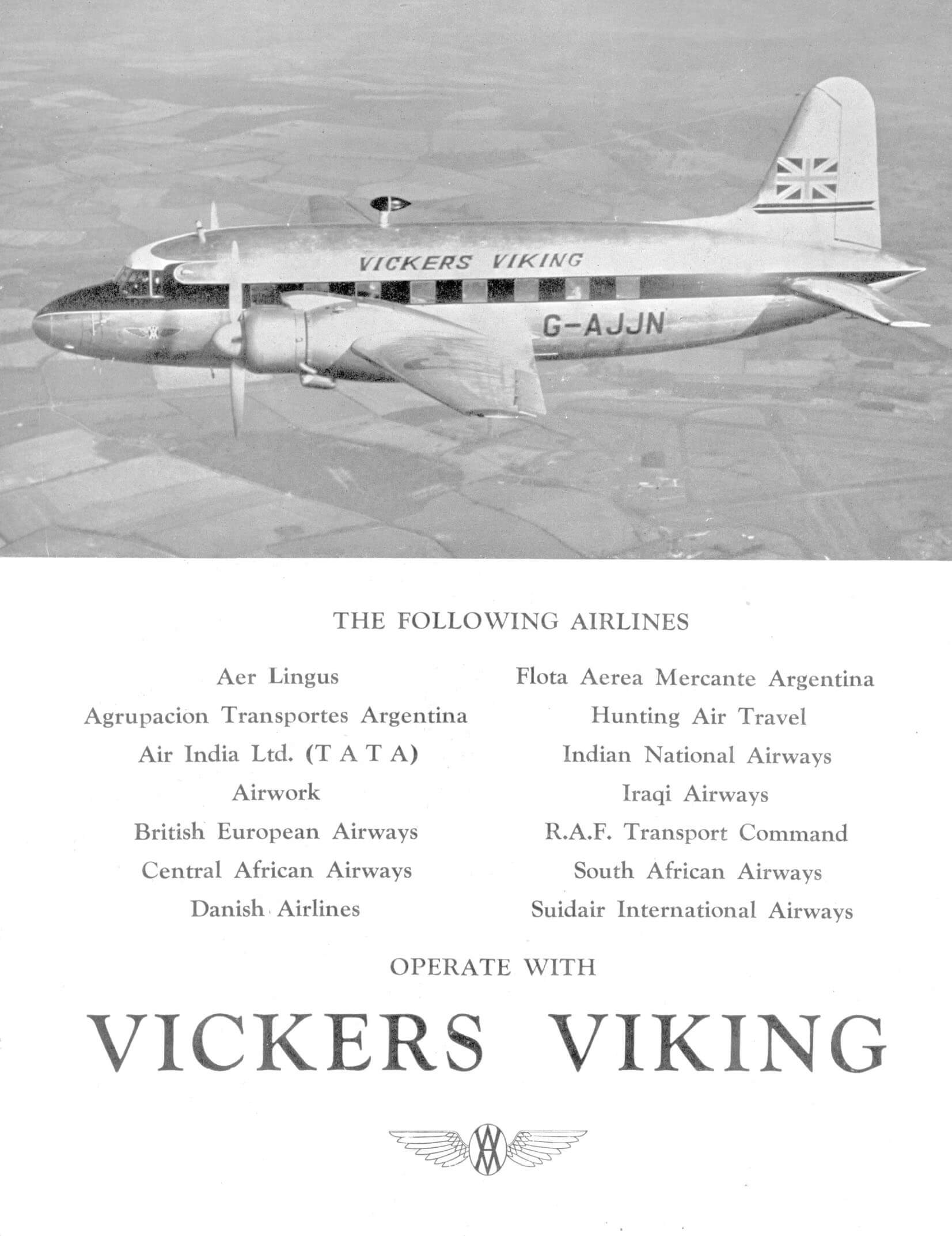 PILOTS NOTES AP4170D VICKERS VIKING 2 KING'S FLIGHT 