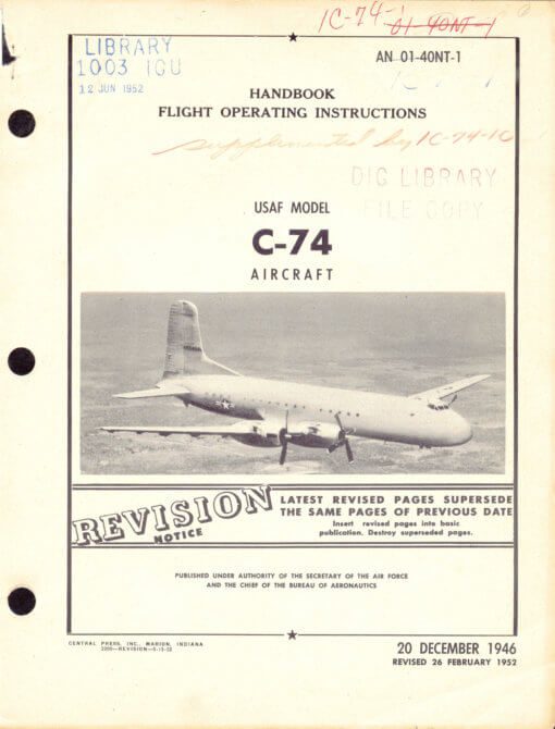 Flight Manual for the Douglas C-74 Globemaster I