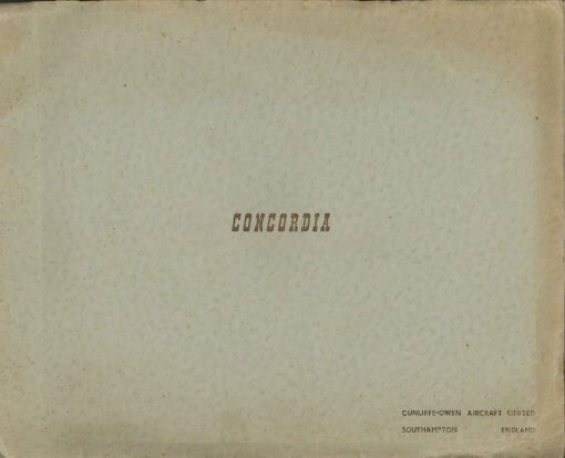 Flight Manual for the Cunliffe-Owen Concordia