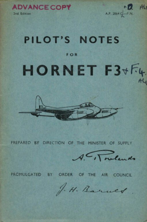 Flight Manual for the De Havilland DH103 Hornet