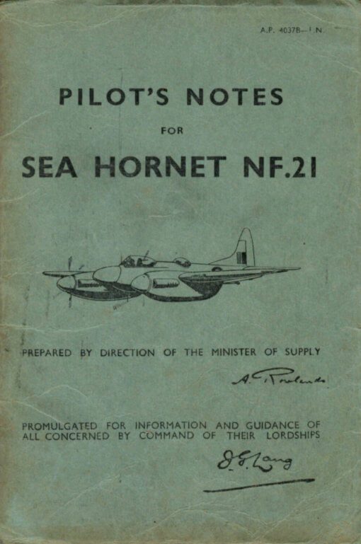 Flight Manual for the De Havilland DH103 Hornet and Sea Hornet