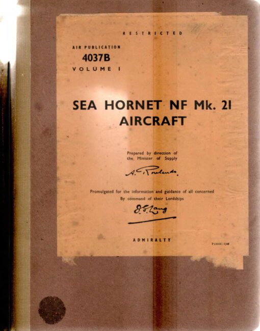 Flight Manual for the De Havilland DH103 Hornet and Sea Hornet