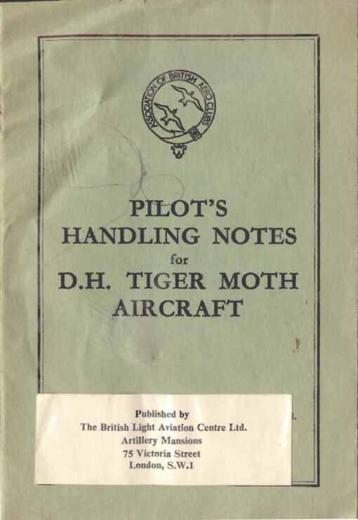 Flight Manual for the De Havilland DH82 Tiger Moth