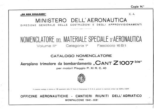 Flight Manual for the Cant Z.1007