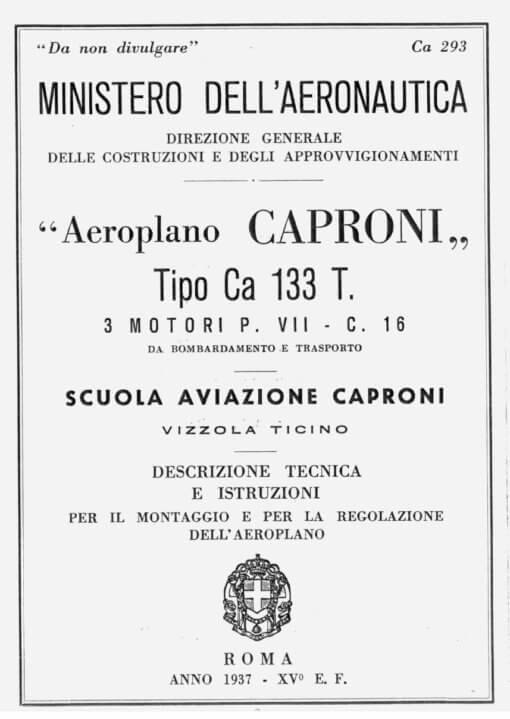 Flight Manual for the Caproni Ca133T