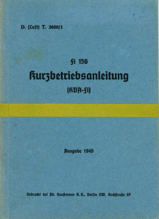 Flight Manual for the Fieseler Storch