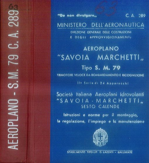 Flight Manual for the Savoia-Marchetti SM79 Sparviero