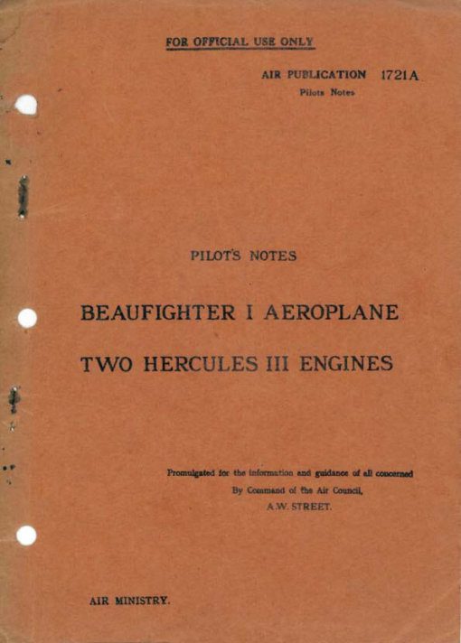 Flight Manual for the Bristol Beaufighter