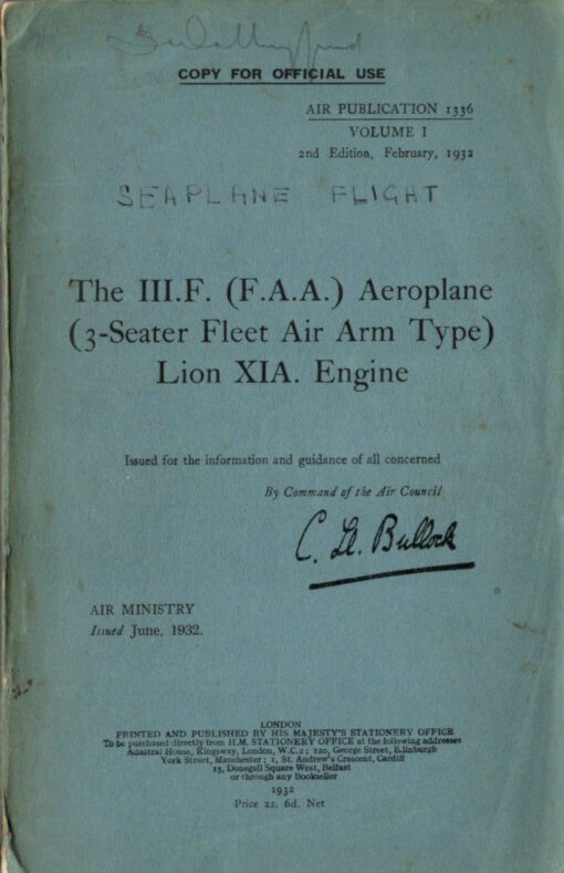 Flight Manual for the Fairey IIIF