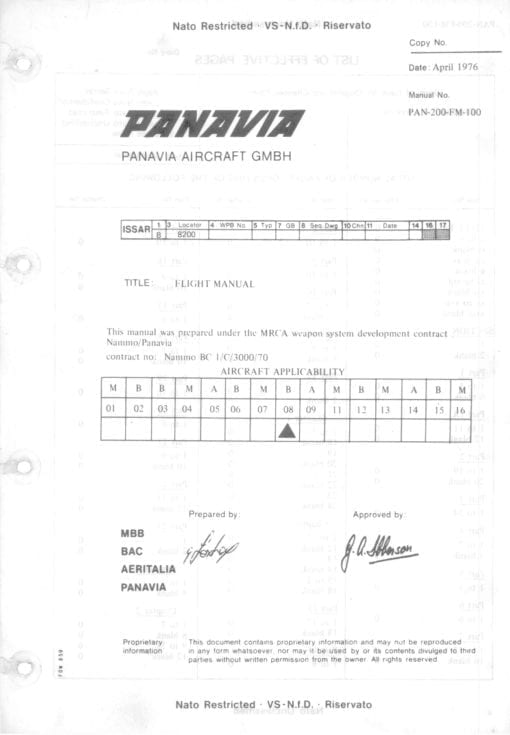 Flight Manual for the Panavia Tornado