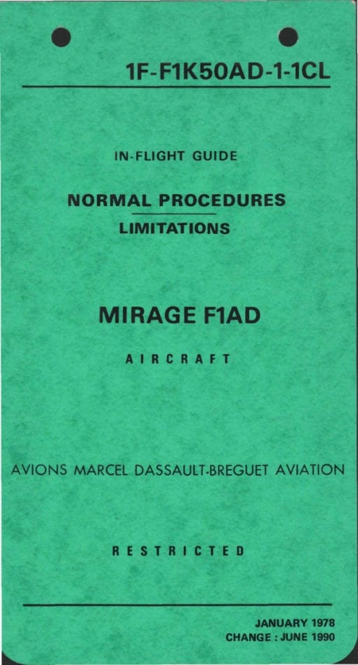 Flight Manual for the Mirage F1