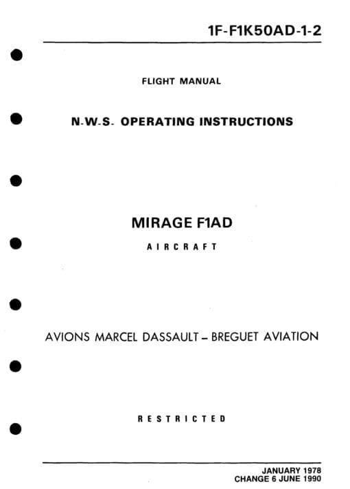 Flight Manual for the Mirage F1