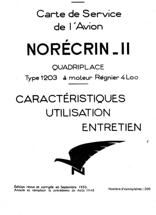 Flight Manual for the Nord SCAN 1200 Norecrin