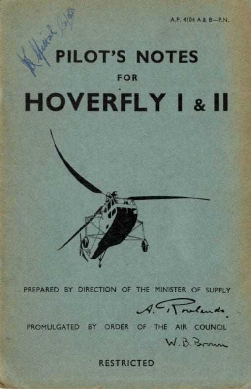 Flight Manual for the Sikorsky Model 49 R-6A HOS-1 Hoverfly