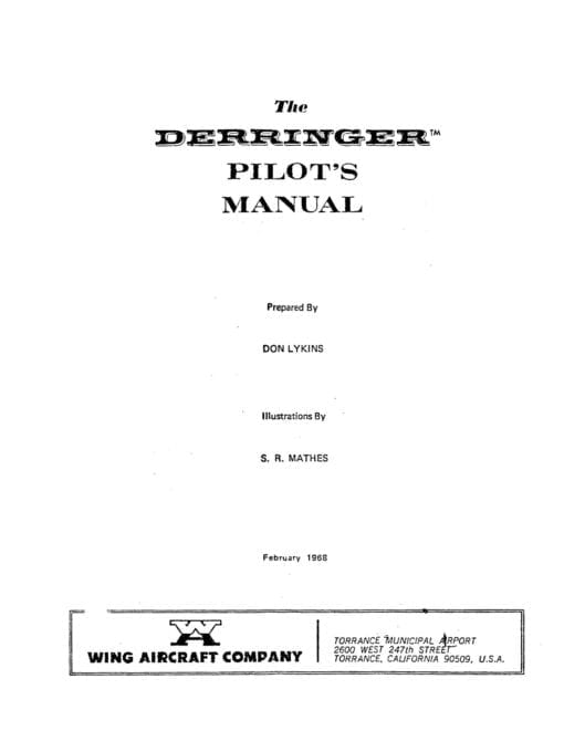 Flight Manual for the Wing Derringer