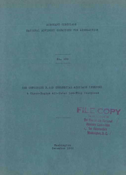 Flight Manual for the Dewoitine D332 D333 D338