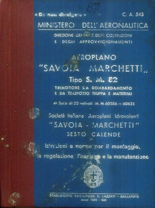 Flight Manual for the Savoia-Marchetti SM82 Marsupiale