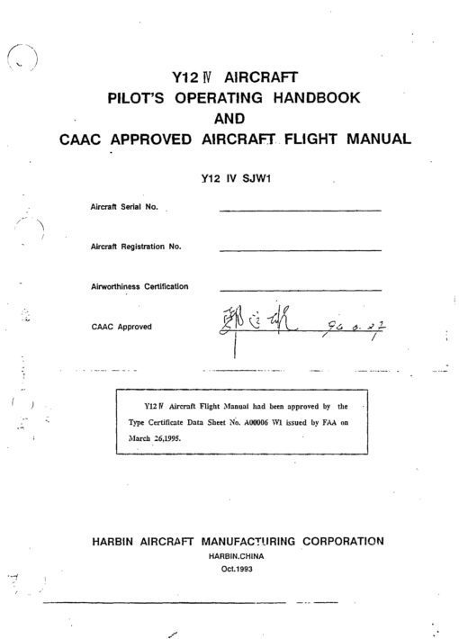 Flight Manual for the Harbin Y12