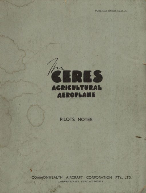 Flight Manual for the Commonwealth CA28 Ceres